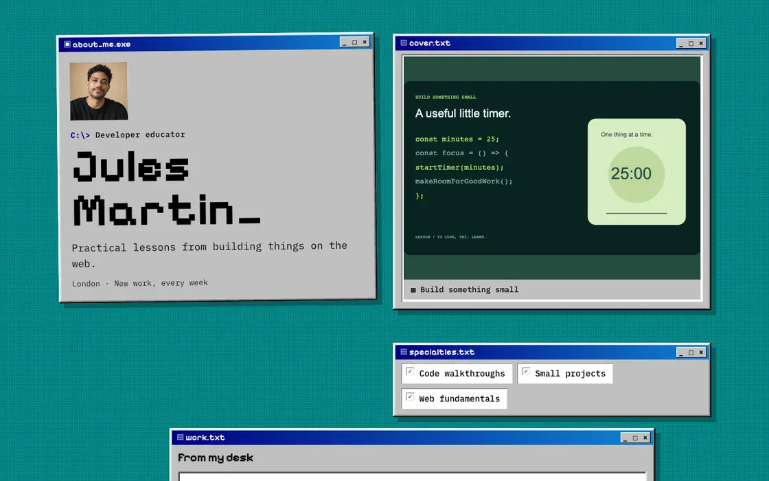 A customizable featurd page in the retro os style